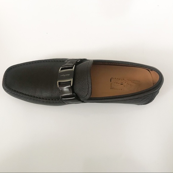 FERRAGAMO - Sardegna chocolate pebble calf loafers - Picture 5 of 7